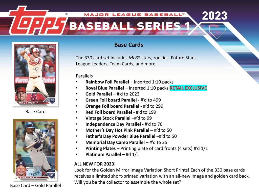 2023 Topps Series 1 Baseball Hanger Box - Todaro