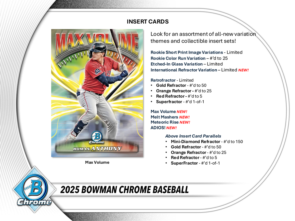 2025 Bowman Chrome Baseball Hobby Box - Todaro