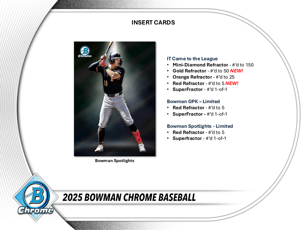 2025 Bowman Chrome Baseball Hobby Box - Todaro