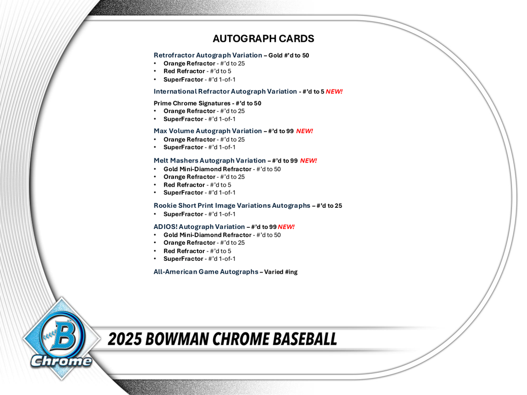 2025 Bowman Chrome Baseball Hobby Box - Todaro